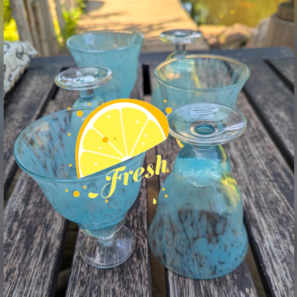 Set of 6 Cosette Aperitive marbled glasses Anthro